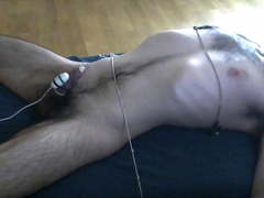Male bound and forced to orgasm with a remote vibrator